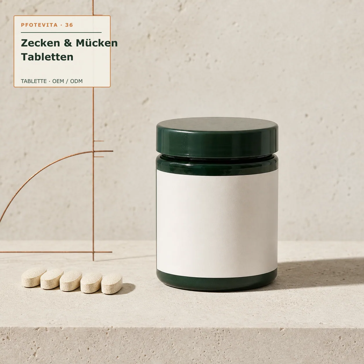 Zecken & Mücken Tabletten Verpackungskonzept im Pfotevita Design