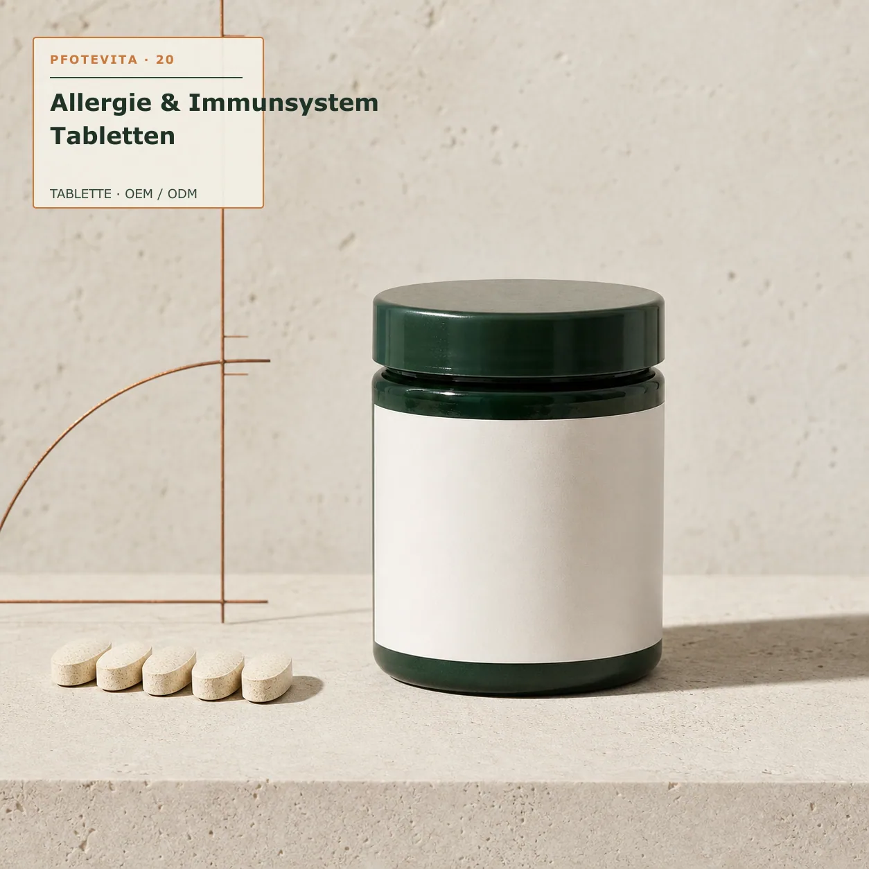 Allergie & Immunsystem Tabletten Verpackungskonzept im Pfotevita Design